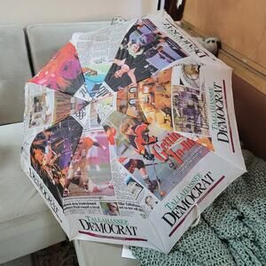 Tallahassee Democrat Vintage Umbrella pop up travel advertising Newspaper